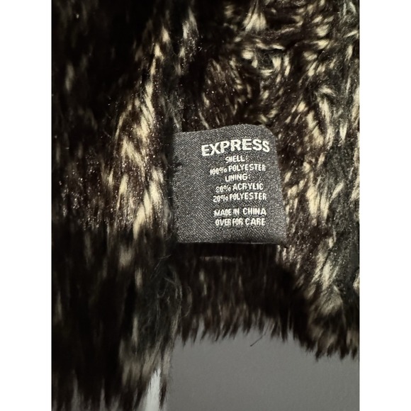 Express Black Fully Lined Faux/Collar Suede Size 2 Gothic Romantic Steampunk - Picture 2 of 7